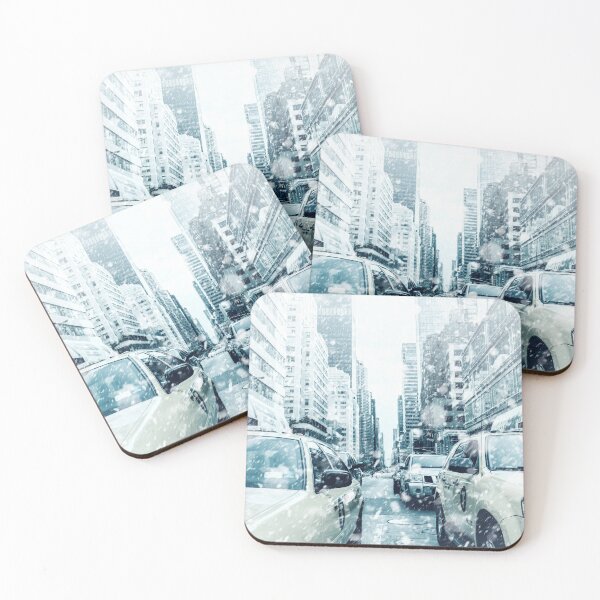 Item preview, New York City Snowing Blizzard Photo Big Apple Streets Cars designed and sold by livianasgifts.