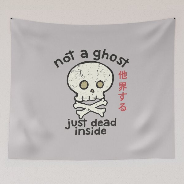 Item preview, Not A Ghost Just Dead Inside Creepy Skull and Bones Funny Coffee Lover Gifts designed and sold by alenaz.