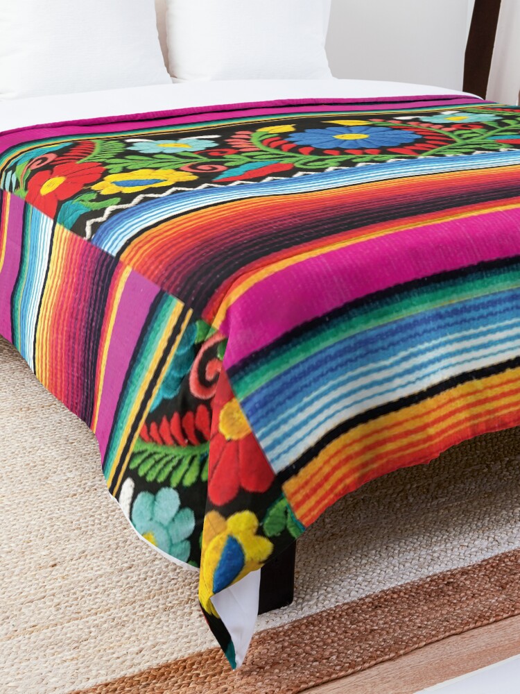Alternate view of Serape and Flowers Comforter