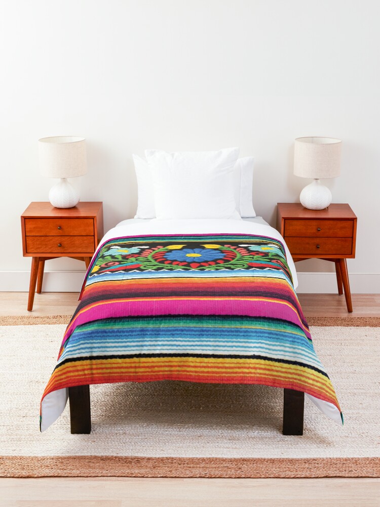 Alternate view of Serape and Flowers Comforter