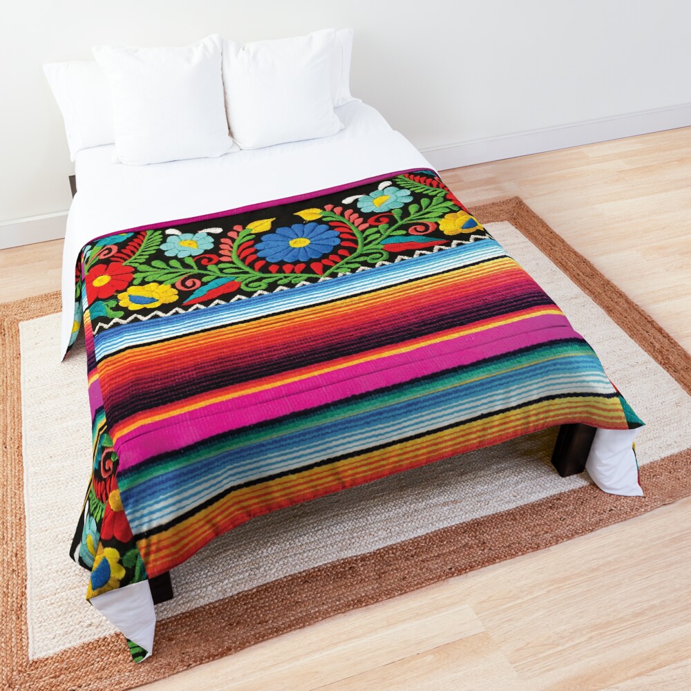 Serape and Flowers Comforter