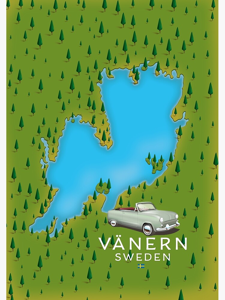 “Vänern Sweden lake map” Poster by vectorwebstore | Redbubble