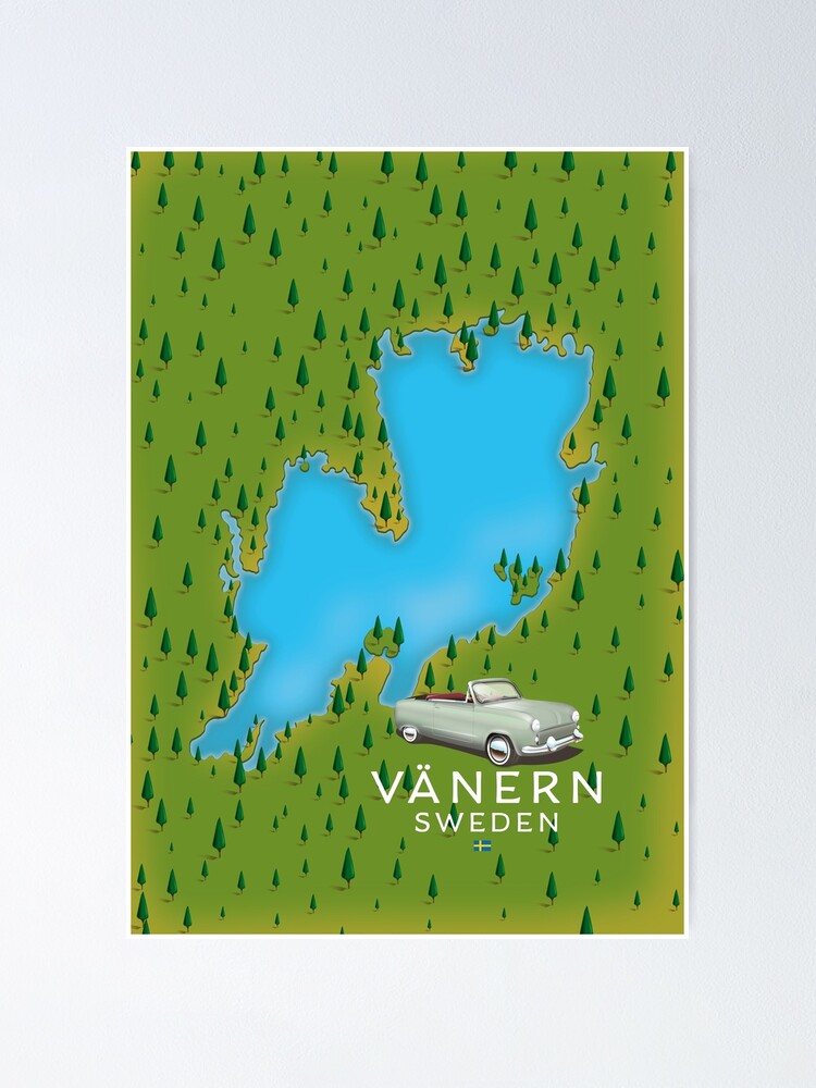 “Vänern Sweden lake map” Poster by vectorwebstore | Redbubble