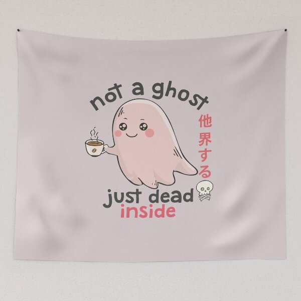 Item preview, Cute Coffee Ghost Dead Inside Pastel Goth Creepy Kawaii designed and sold by alenaz.