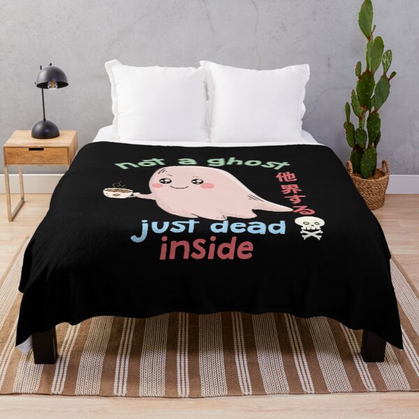 Item preview, Pastel Goth Dead Inside Cute Ghost with Coffee Mug Creepy Kawaii Anime Art designed and sold by alenaz.