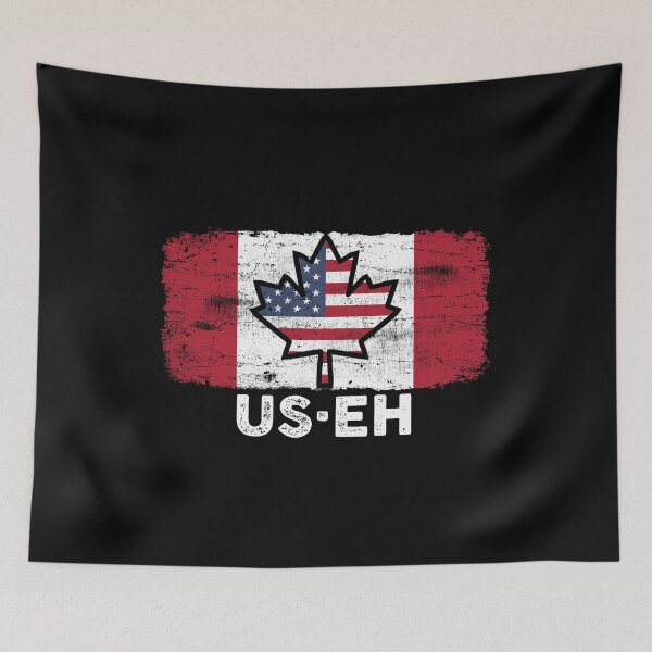 Item preview, US EH American Canadian Flag Canada Day Leaf with USA flag inside  designed and sold by alenaz.