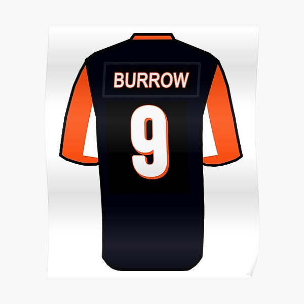 Joe Burrow 9 - Cincinnati Bengals Jersey Poster for Sale by sgkrishna