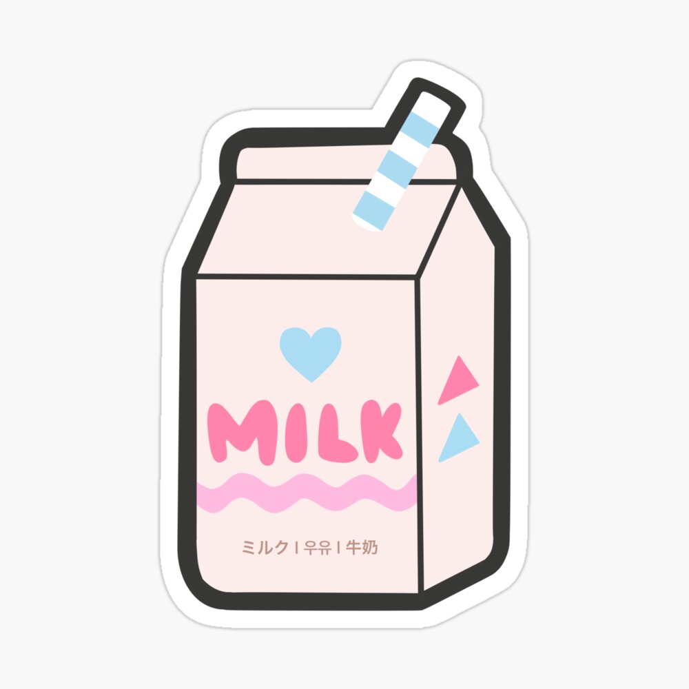 cute aesthetic milk sticker photographic print by chizumizu redbubble
