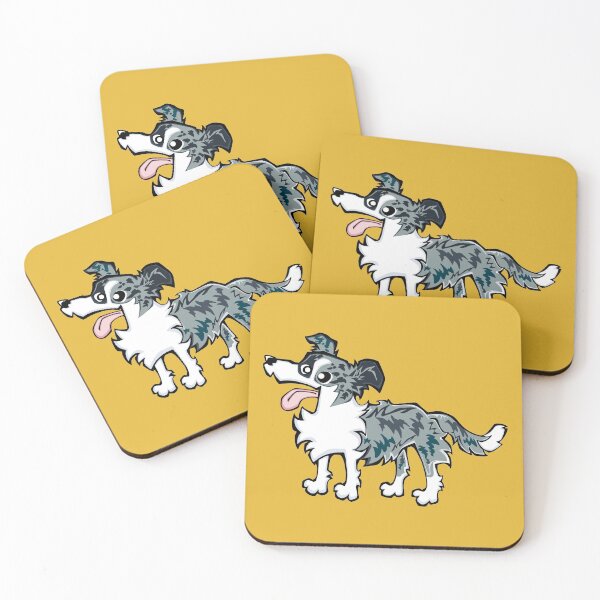 Item preview, Border Collie - Blue Merle (Full Body) YELLOW BG designed and sold by TheChicken.