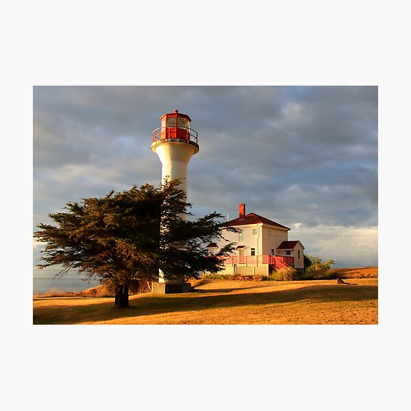 lighthouse evening break in summer rains Photographic Print