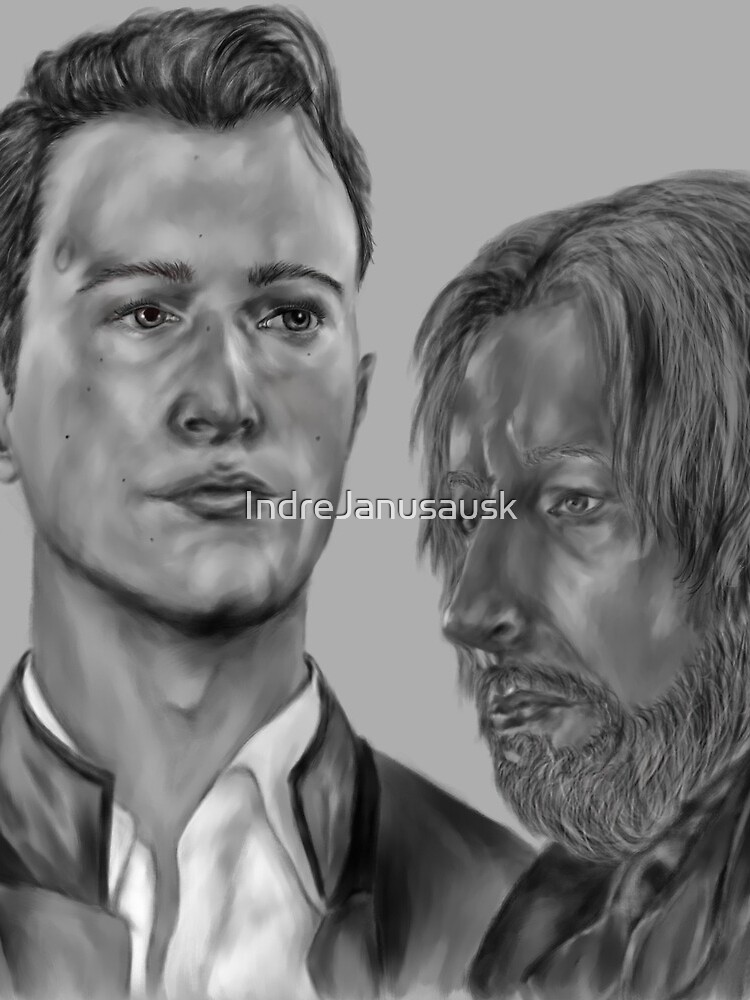 Connor and Hank / Digital Painting / Detroit: Become Human / 