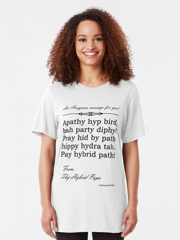 Alternate view of Happy Birthday Anagram Slim Fit T-Shirt