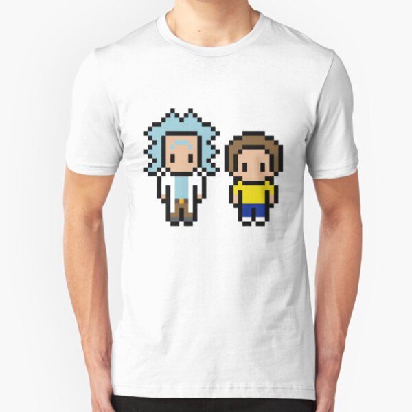 8 Bit Rick & Morty Slim Fit T-Shirt