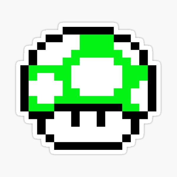 PIXEL - 1UP mushroom Sticker