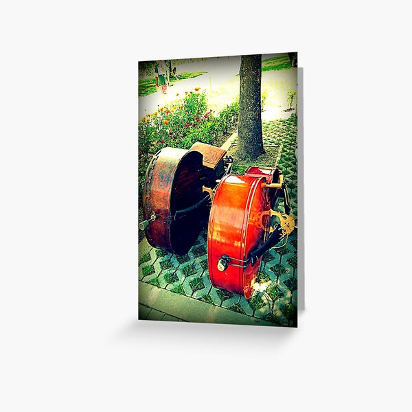 Double Bass Couple Greeting Card