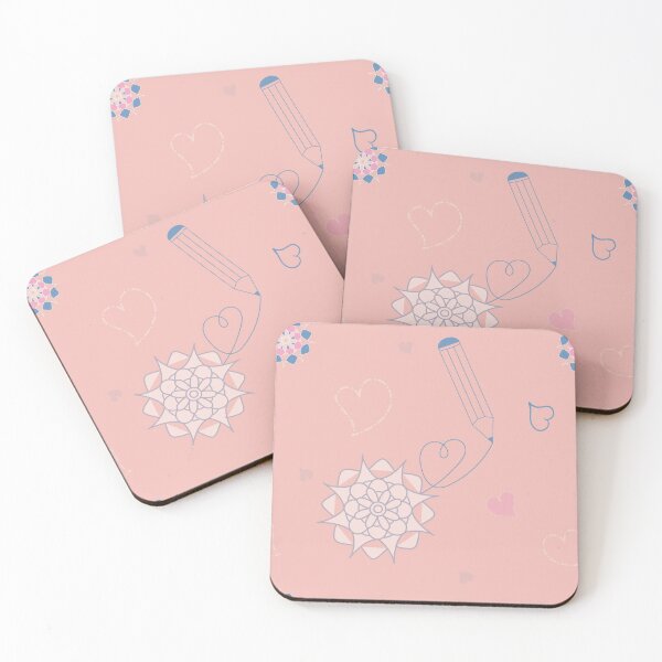 Valentine Love Collection Holiday Pattern Coasters (Set of 4)