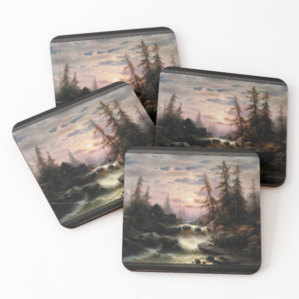 Item preview, Mountain Stream in the Moonlight by Albert Rieger designed and sold by Xzendor7 Digital Art Creations.
