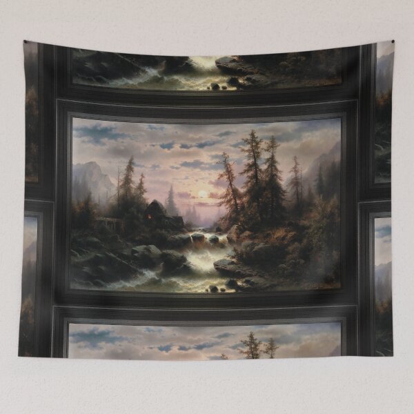 Item preview, Mountain Stream in the Moonlight by Albert Rieger designed and sold by Xzendor7 Digital Art Creations.