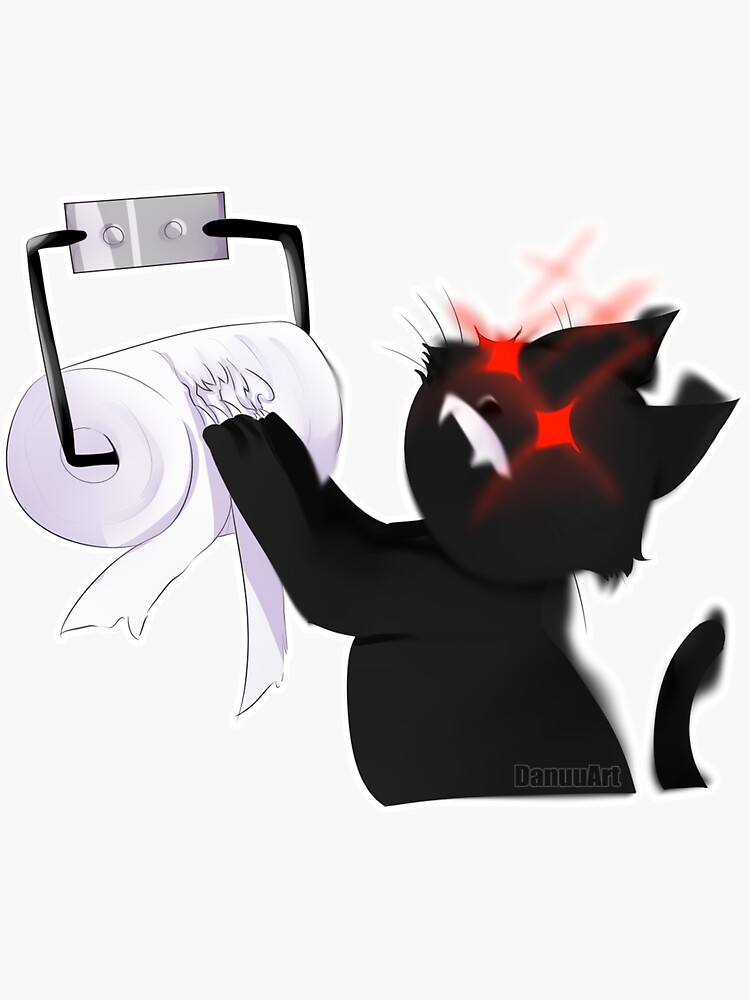 "Cat tearing toilet paper" Sticker for Sale by DanuuArt Redbubble