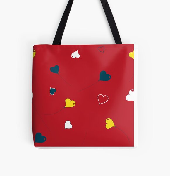 Valentine Love Collection Holiday Pattern All Over Print Tote Bag