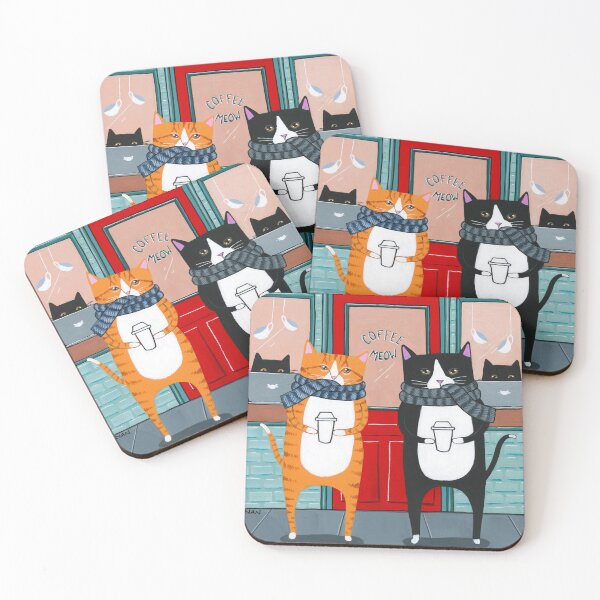 Item preview, Cats Coffee Date designed and sold by KilkennyCat Art.