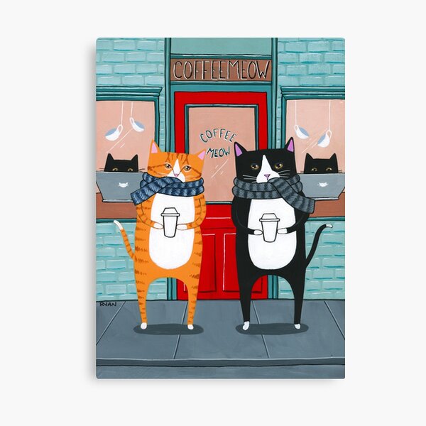 Item preview, Cats Coffee Date designed and sold by KilkennyCat Art.