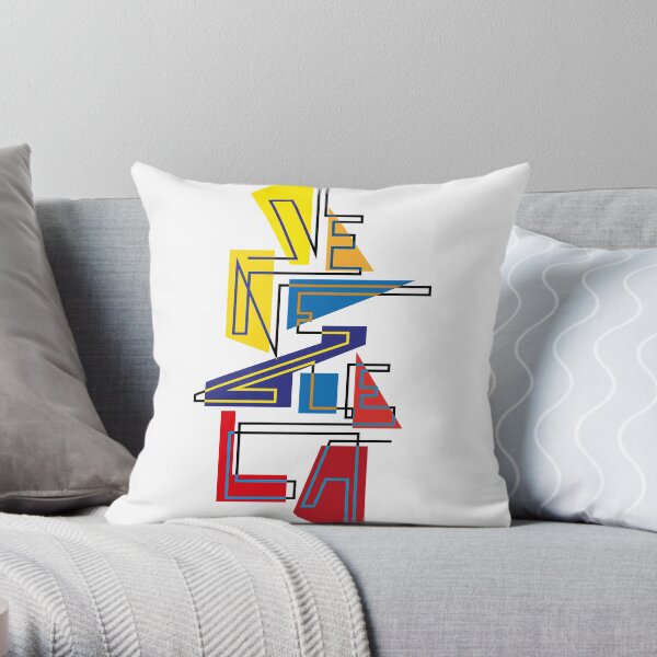 Lettering Venezuela gráfica tricolor Cojín