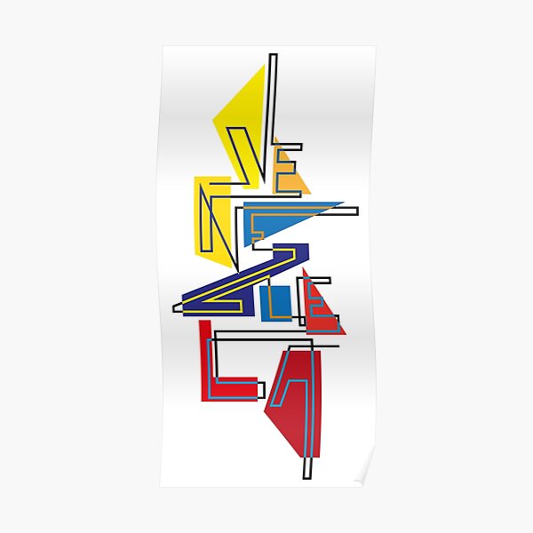 Lettering Venezuela gráfica tricolor Póster