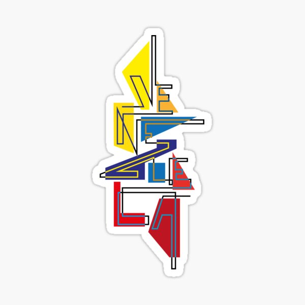 Lettering Venezuela gráfica tricolor Pegatina