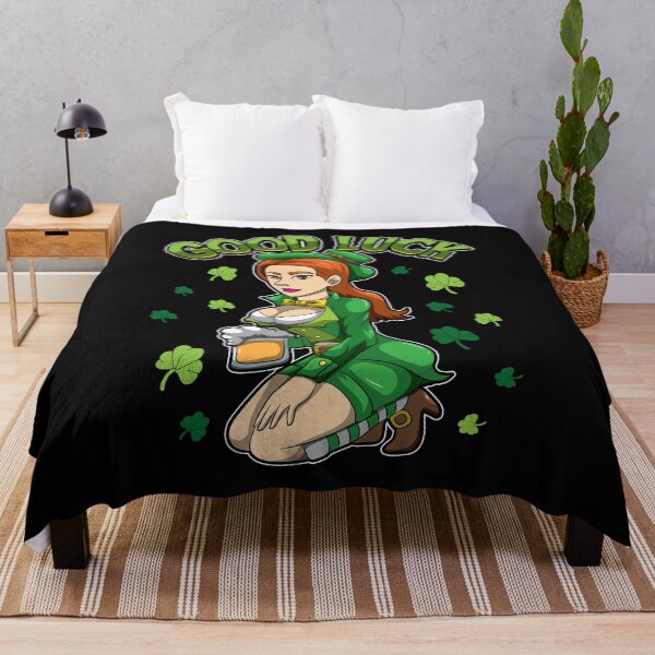 Item preview, Good Luck - Beautiful Irish Girl - Cloverleaf designed and sold by anziehend.