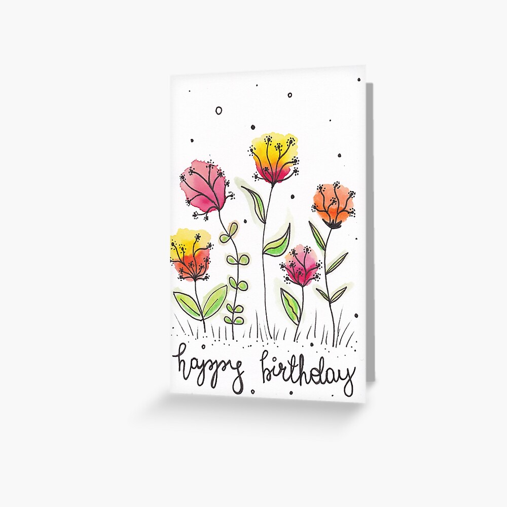 Floral pun greeting cards set of 5