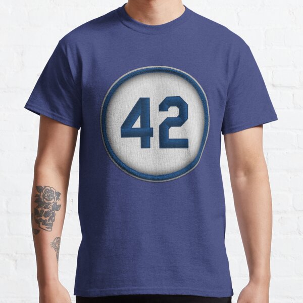 TeeCreations Number 42 Baseball Equality Distressed Classic La Blue Magnet