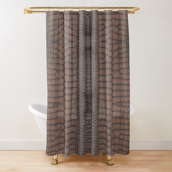 Brown Alligator Leather Skin Shower Curtain