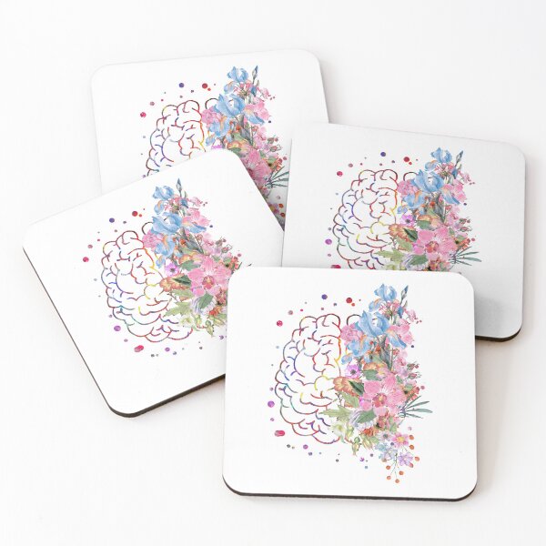 Item preview, Brain anatomy,  watercolor Brain, flowers brain, brain with Flowers designed and sold by Rosaliartbook.