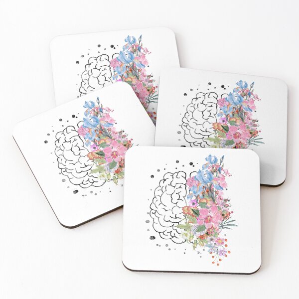 Item preview, Brain anatomy,  watercolor Brain, flowers brain, brain with Flowers designed and sold by Rosaliartbook.