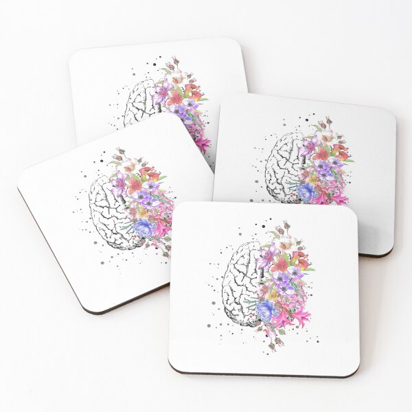 Item preview, Brain anatomy,  watercolor Brain, flowers brain, brain with Flowers designed and sold by Rosaliartbook.