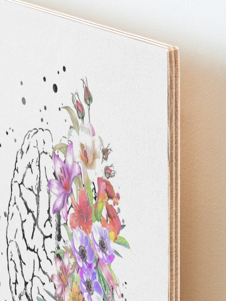 Brain Anatomy Watercolor Brain Flowers Brain Brain With Flowers