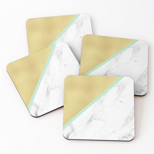 Item preview, Golden and green geometric marble background designed and sold by Jenmag.