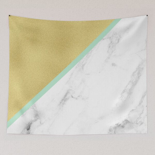 Item preview, Golden and green geometric marble background designed and sold by Jenmag.