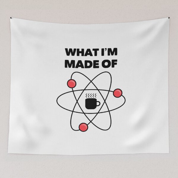 Item preview, 'What I'm Made Of' Cool atom and coffee themed science design designed and sold by StuffNStickers.