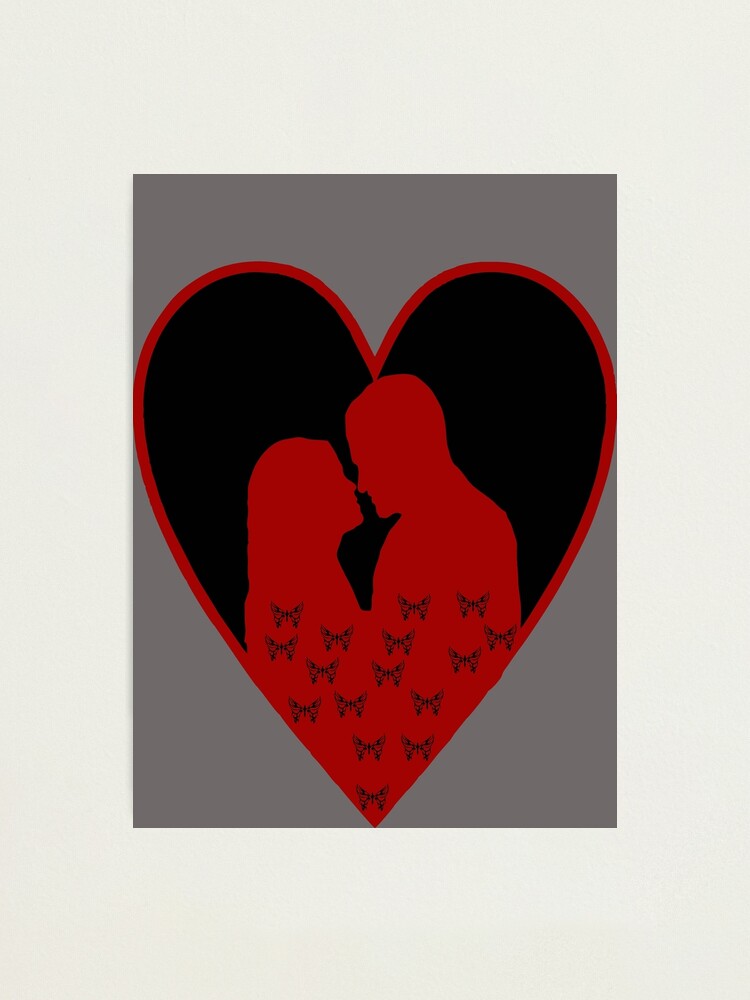 Impression Photo Coeur Amoureux Couple Papillons Couple Amour Par Kreawusel Bin Redbubble