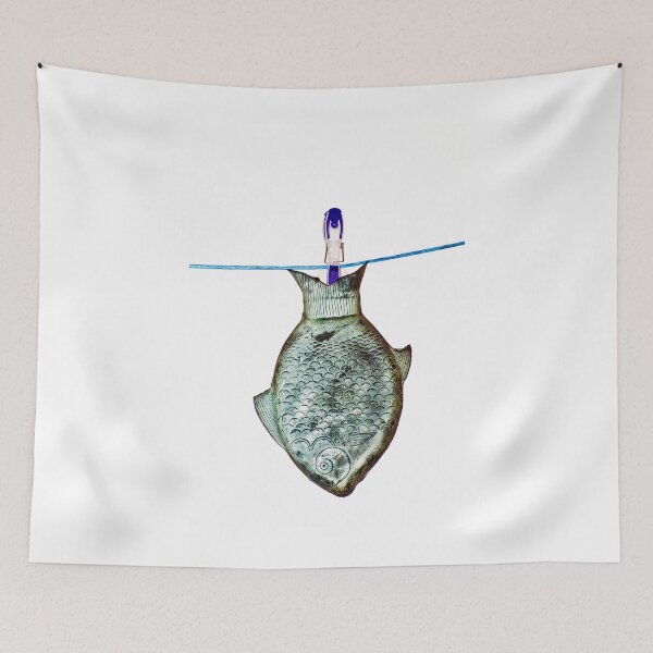 Item preview, Fish hot water bottle on clothesline designed and sold by Martin Langer.