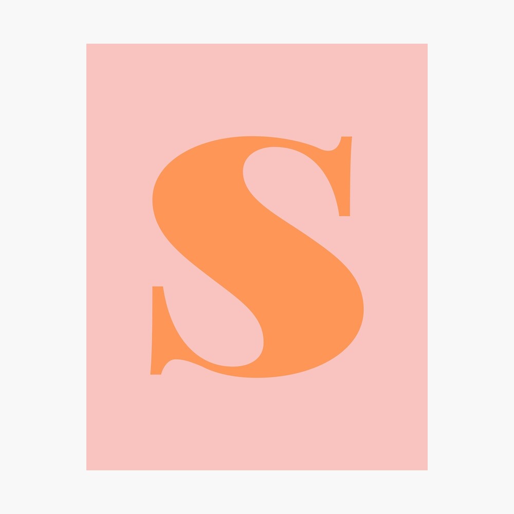 Letter S - Alphabet Art in Pink and Orange