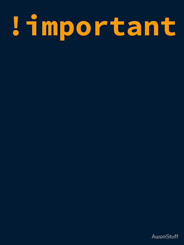 Thumbnail 3 of 3, Scarf, !important Funny CSS Coder Gift designed and sold by AwsmStuff.