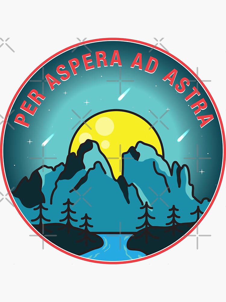 "PER ASPERA AD ASTRA ASTRA badge" Sticker for Sale by mavsa | Redbubble