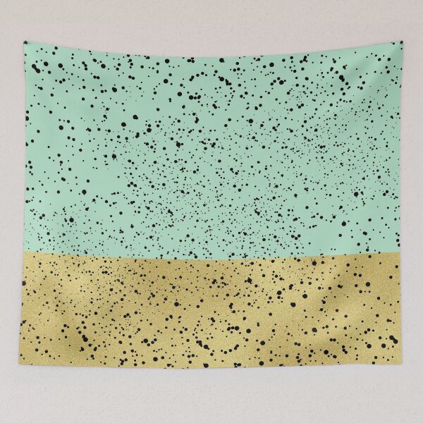 Item preview, Black dots on a green and golden background designed and sold by Jenmag.