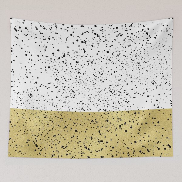 Item preview, Black dots on white and golden background designed and sold by Jenmag.