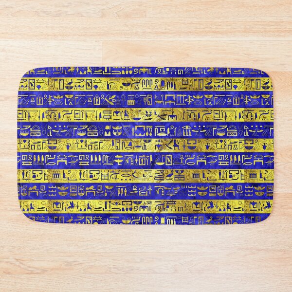 Item preview, Egyptian Heiroglyphs Gold Blue designed and sold by GuyBlank.