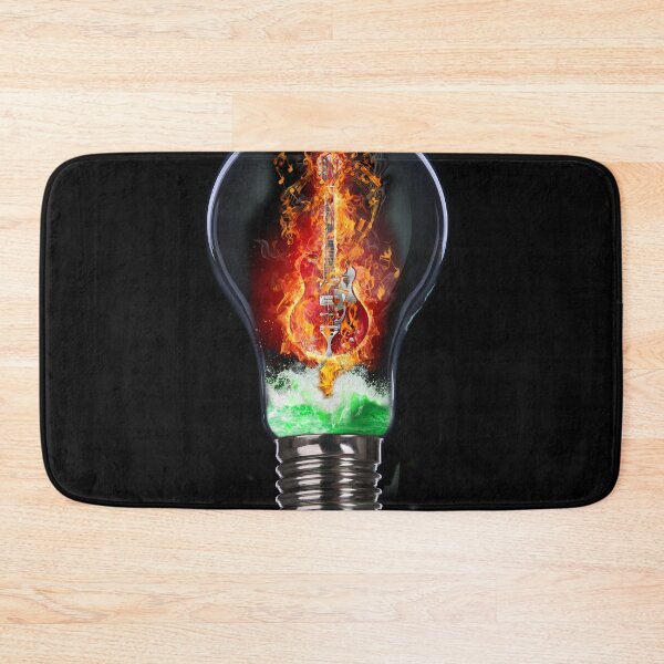 Item preview, Electric Guitar on Fire in Lightbulb designed and sold by DavidLoblaw.