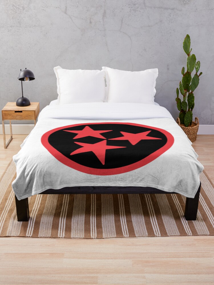 Black Red Tri Star Throw Blanket By Tennessee Carly Redbubble
